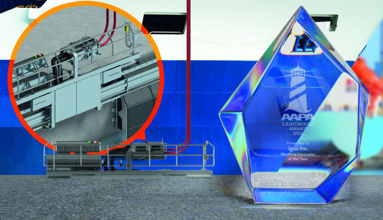 igus gana el premio a «La Innovación Marítima del Año» con su solución portuaria sostenible Solución innovadora para operaciones portuarias sostenibles y flexibles