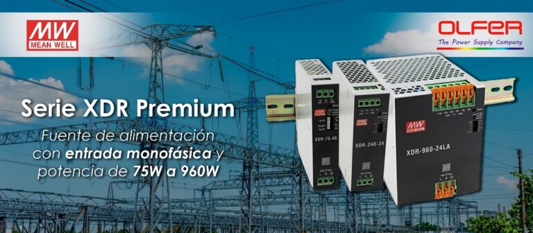 Serie XDR Premium: Fuente de alimentación con entrada monofásica y potencia de 75W a 960W